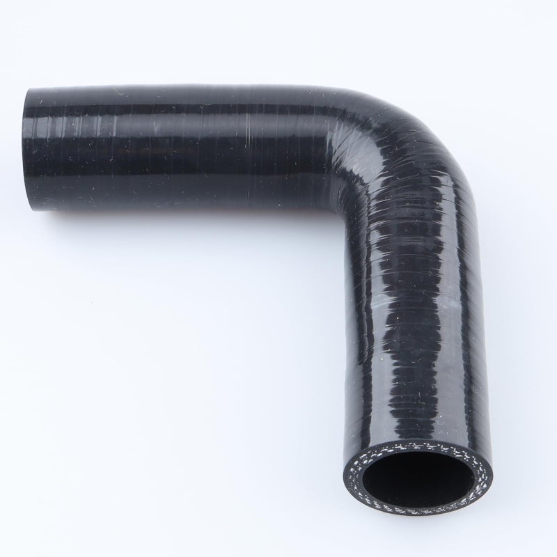 AC PERFORMANCE ID 1" (25mm), 90 Degree Elbow Coupler, Leg Length 3.5" (90mm), 3-Ply Reinforced, Universal Automotive Pure Silicone Hose, Black - Image 2